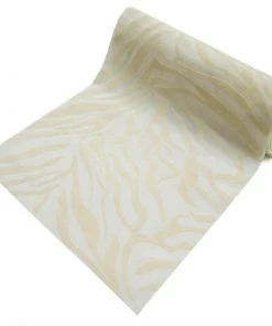 HIER_5220 Fabric Bolts & Bags 12" X 10 Yards | Taffeta Fabric Roll | Zebra Print Fabric By The Yard | Zebra Fabric Animal Print - Ivory