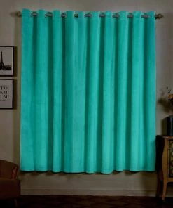HIER_3160 Big Event Backdrops & Décor 2 Pack | Peacock Teal 330 GSM Premium Velvet Thermal Blackout Curtains With Chrome Grommet Window Treatment Panels - 52"x84"