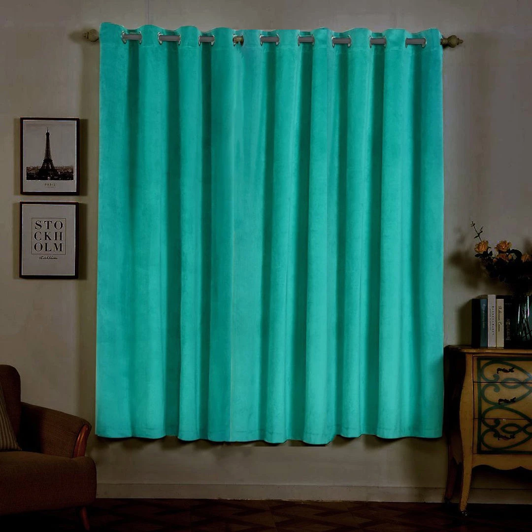 HIER_3160 Big Event Backdrops & Décor 2 Pack | Peacock Teal 330 GSM Premium Velvet Thermal Blackout Curtains With Chrome Grommet Window Treatment Panels - 52"x84" 1 HIER_3160 Big Event Backdrops & Décor 2 Pack | Peacock Teal 330 GSM Premium Velvet Thermal Blackout Curtains With Chrome Grommet Window Treatment Panels - 52"x84"