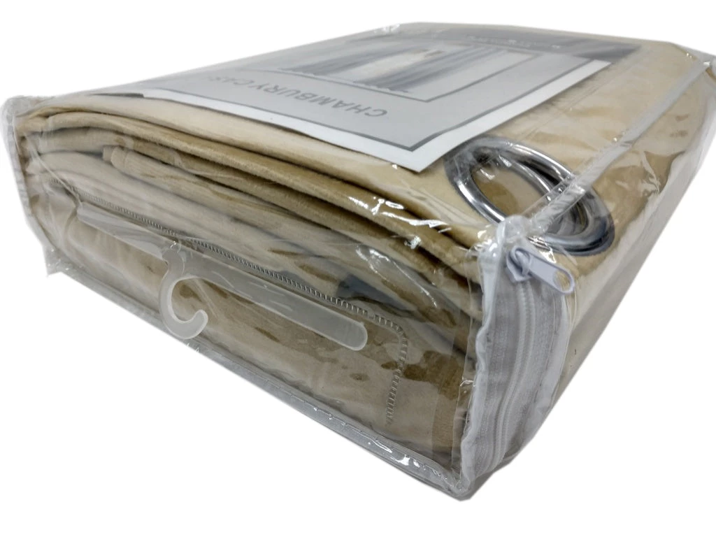 HIER_3160 2 Pack | Champagne 330 GSM Premium Velvet Thermal Blackout Curtains With Chrome Grommet Window Treatment Panels - 52"x64" 13 HIER_3160 2 Pack | Champagne 330 GSM Premium Velvet Thermal Blackout Curtains With Chrome Grommet Window Treatment Panels - 52"x64"