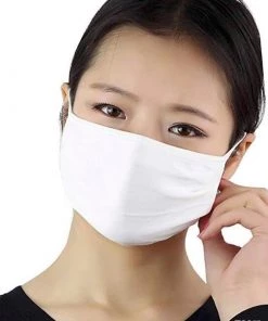 Tableclothsfactory 30 Pack | 3 Ply White Cotton Face Mask, Reusable Fabric Masks With Soft Ear Loops