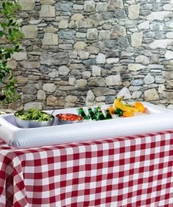 HIER_5460 Party Balloons & Accessories 2 Pack Inflatable Cooler Buffet Serving Bar For BBQ Picnic Pool Party With Drain Plug - 50"L X 24"W