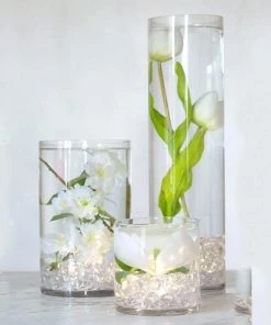 HIER_4810 6 Pack | 16" Heavy Duty Cylinder Glass Florist Vases Chargers & Centerpieces