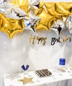 HIER_3213 Big Event Backdrops & Décor 2 Pack | 16" 4D Shiny Black Star Mylar Foil Helium Or Air Balloons 26 HIER_3213 Big Event Backdrops & Décor 2 Pack | 16