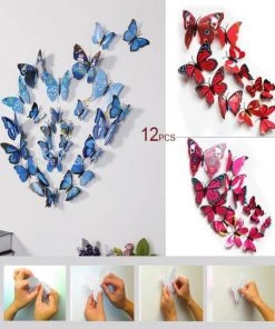 HIER_5150 12 Pack | Double Wing 3D Butterfly Wall Decals, DIY Stickers Decor - Summer Collection 13 HIER_5150 12 Pack | Double Wing 3D Butterfly Wall Decals, DIY Stickers Decor - Summer Collection
