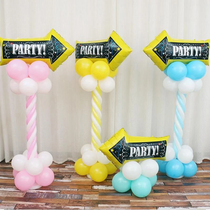 HIER_3213 2 Pack | 30" Reusable Party This Way Arrow Sign Mylar Foil Balloons Big Event Backdrops & Décor 12 HIER_3213 2 Pack | 30" Reusable Party This Way Arrow Sign Mylar Foil Balloons Big Event Backdrops & Décor
