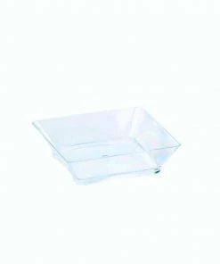 HIER_5410 50 Pack- 2" Mini Modern Plastic Disposable Appetizer Plates - Clear Disposable Dinnerware 22 HIER_5410 50 Pack- 2