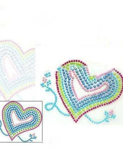 HIER_5150 Chargers & Centerpieces 600 Pcs | Apple Green Heart Diamond Rhinestone DIY Craft Stickers
