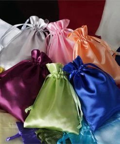 HIER_5350 Tabletop Decor 12 Pack | 6" Champagne Satin Drawstring Wedding Party Favor Gift Bags 16 HIER_5350 Tabletop Decor 12 Pack | 6
