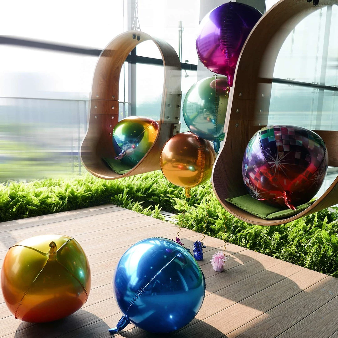 HIER_3213 2 Pack | 18" 4D Rose Gold Sphere Mylar Foil Helium Or Air Balloons Big Event Backdrops & Décor 13 HIER_3213 2 Pack | 18" 4D Rose Gold Sphere Mylar Foil Helium Or Air Balloons Big Event Backdrops & Décor