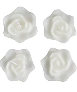 HIER_3810 Chargers & Centerpieces 4 Pack | 2.5" White Rose Flower Floating Candles Wedding Vase Fillers 21 HIER_3810 Chargers & Centerpieces 4 Pack | 2.5